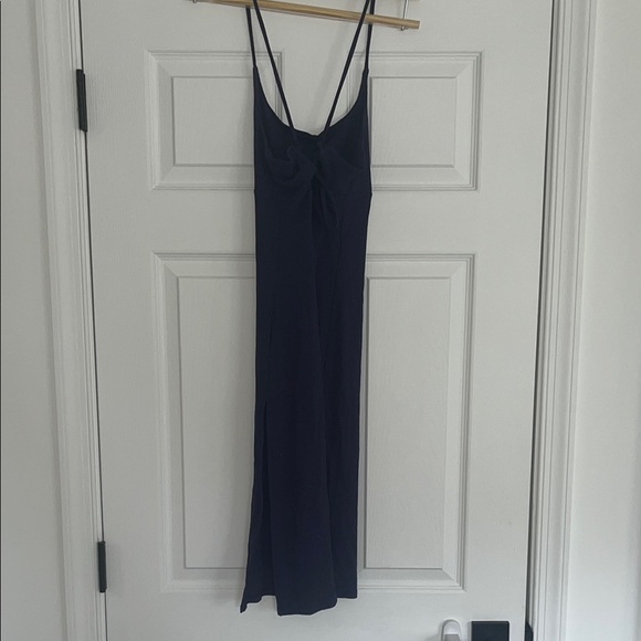 NWOT HALARA Everyday Slip Strap Bodycon Midi Chill Dress - Navy - Picture 7 of 7